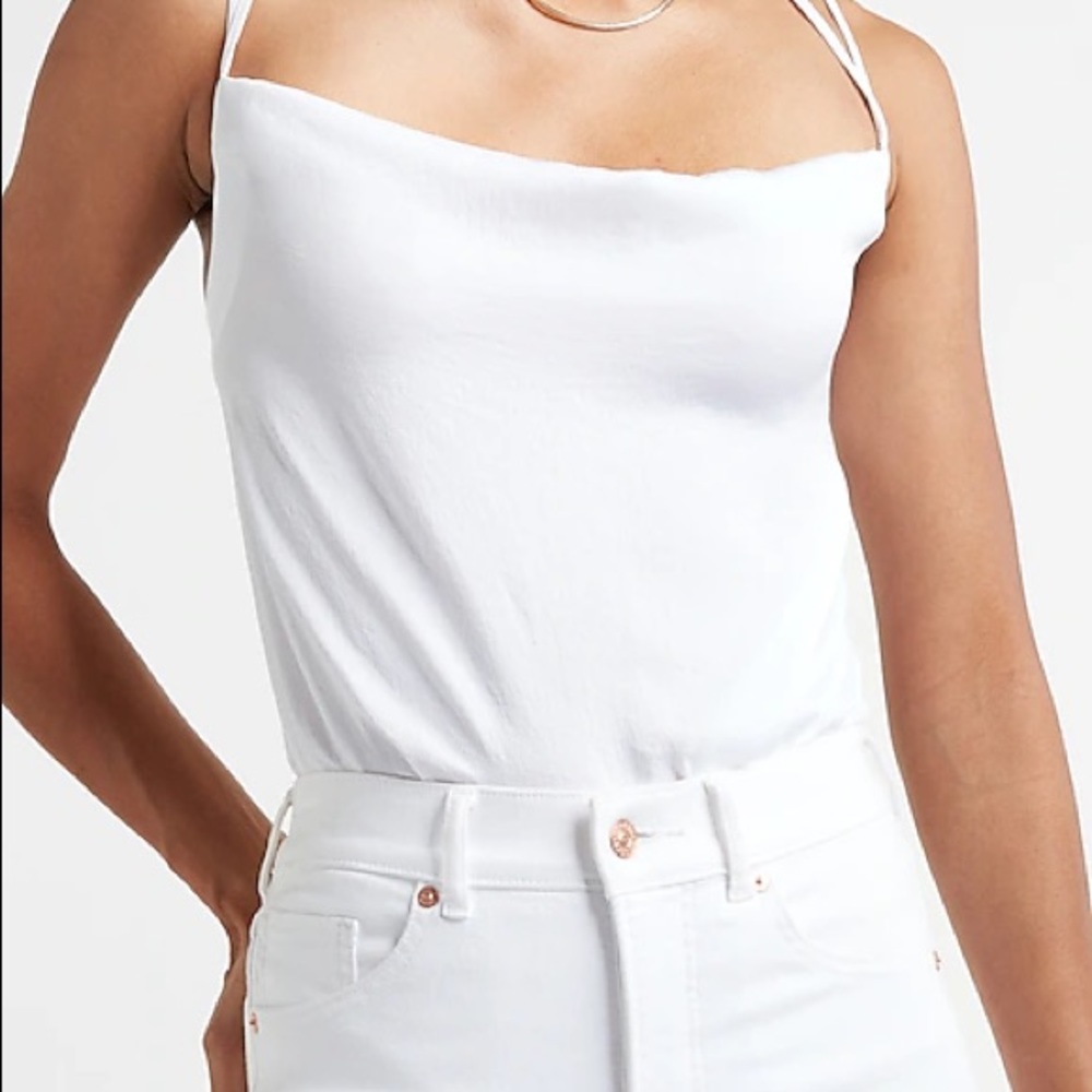 Express Cowl Neck Strappy Thong Bodysuit